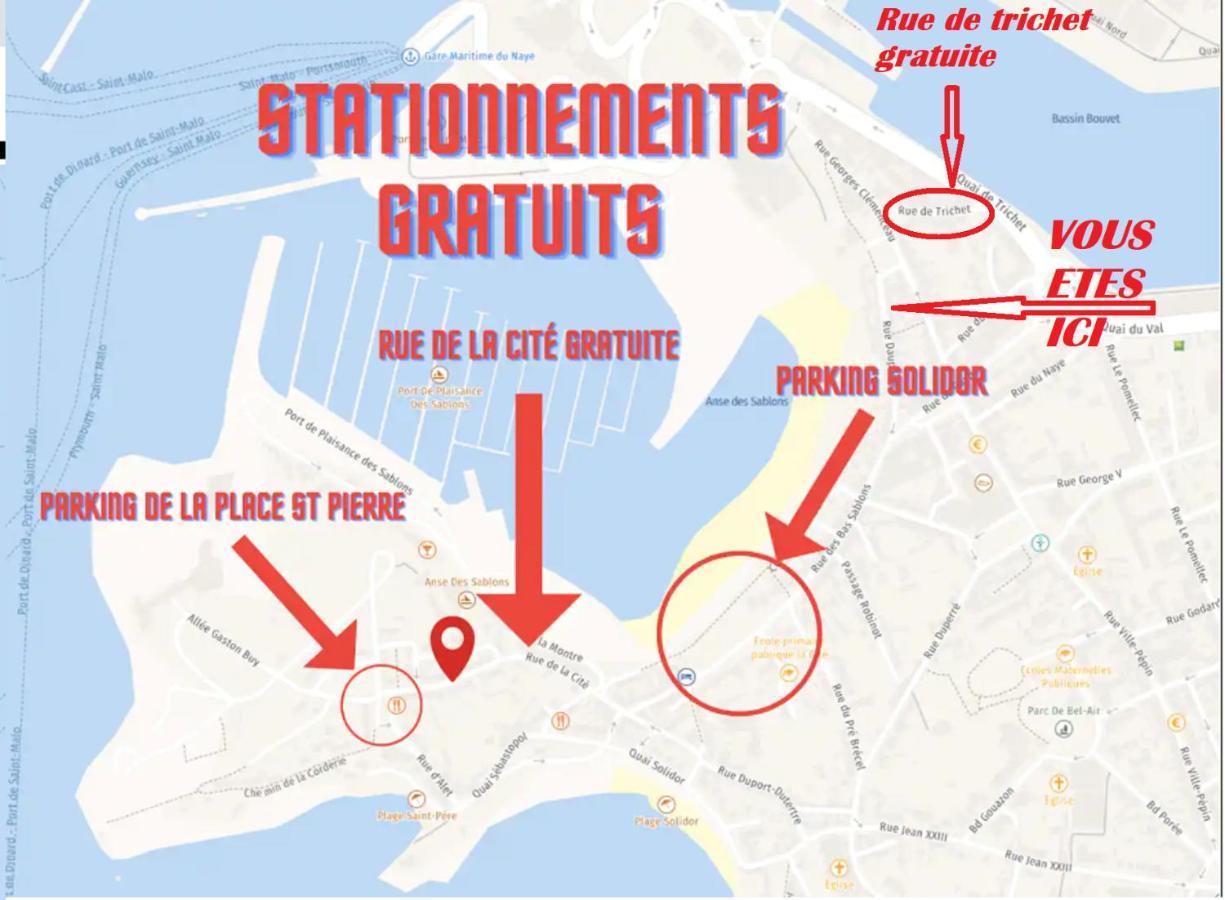 Appartement Saint Malo Vue Sur Mer Et Sur Intra Muros, Ferry, Plage Et Commerces A 50 M Exterior foto